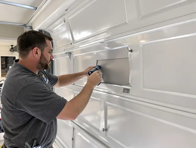 Garage door panel repair by Bluffton Garage Door Repair in Bluffton